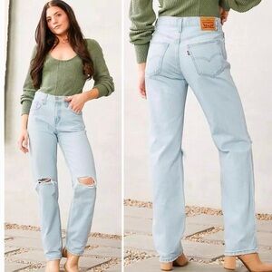 Levi’s 29 (US 8/9) Low Pro Straight Women’s Jeans Light Distressed A0964-0011